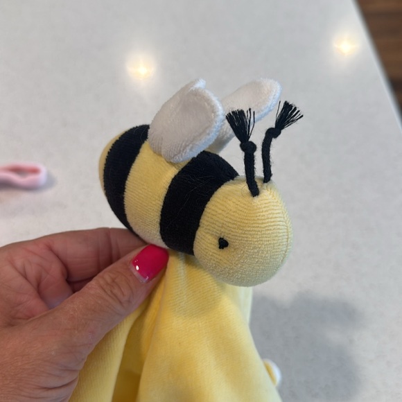 Plush Lamb pink and Bee yellow Toy Set - Pink and Yellow lovey set - Picture 5 of 8